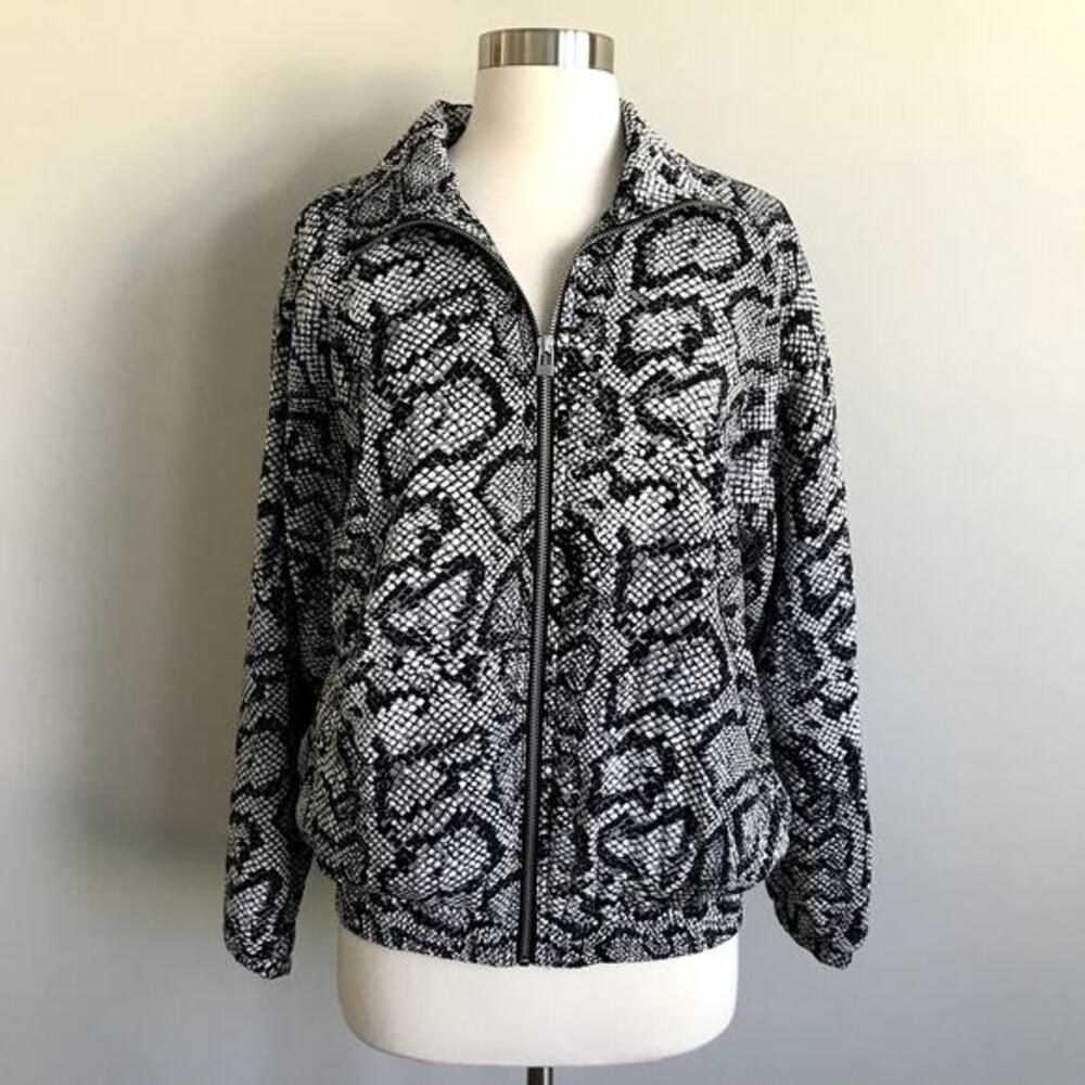Urban Outfitters Nathan Snakeskin Animal Print Bomber‎ Jacket XS